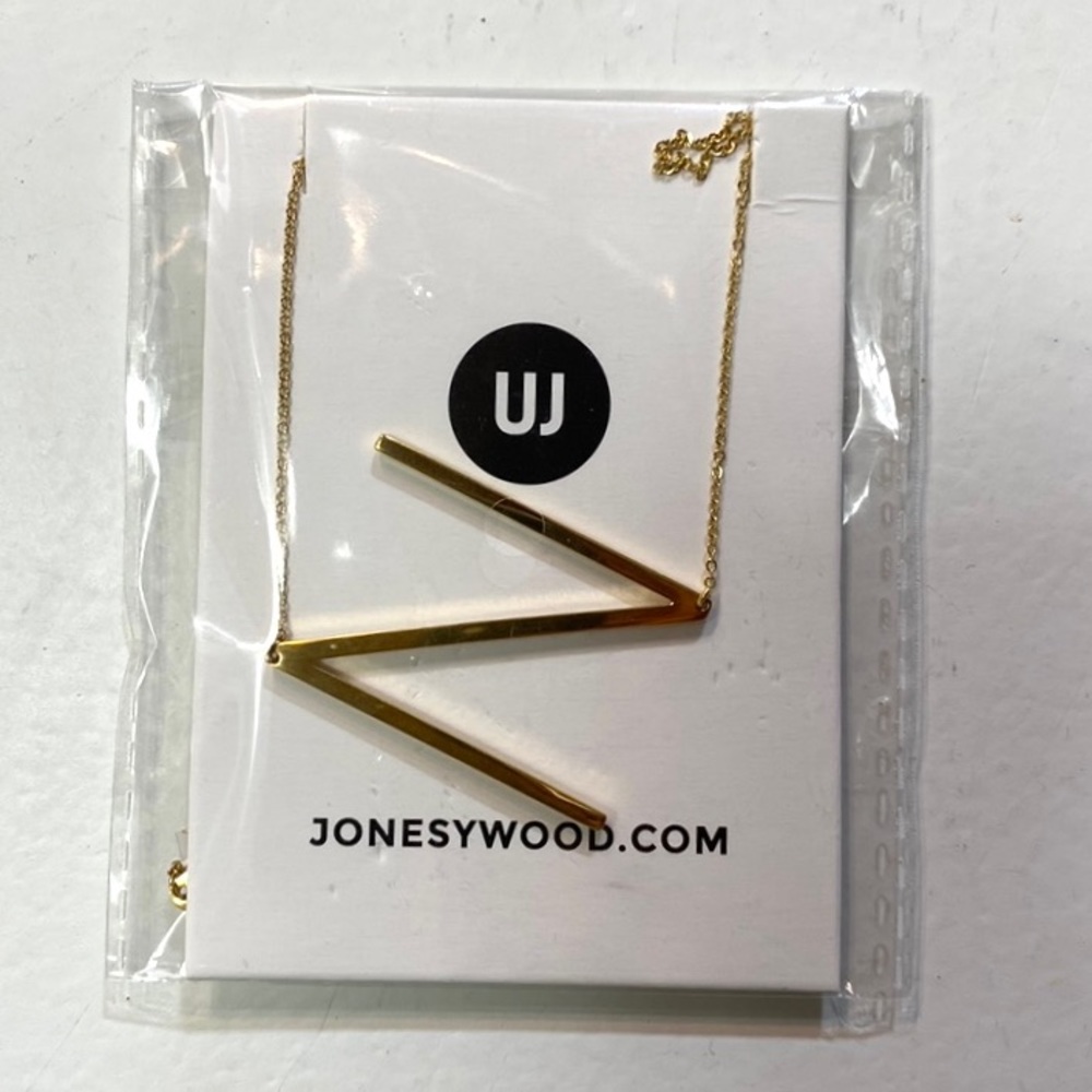 Jonesywood Alphabet “N” Initial Letter Large Gold Sideway Pendant…